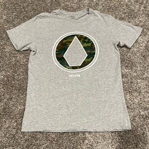 Volcom Gray Short Sleeve Tee with Geometric Logo